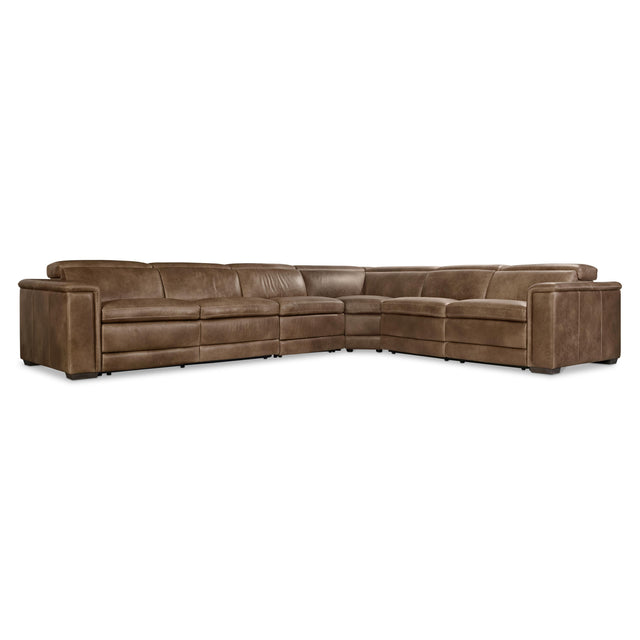 Lioni Brown Power Motion Sectional