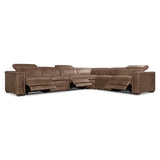 Lioni Brown Power Motion Sectional