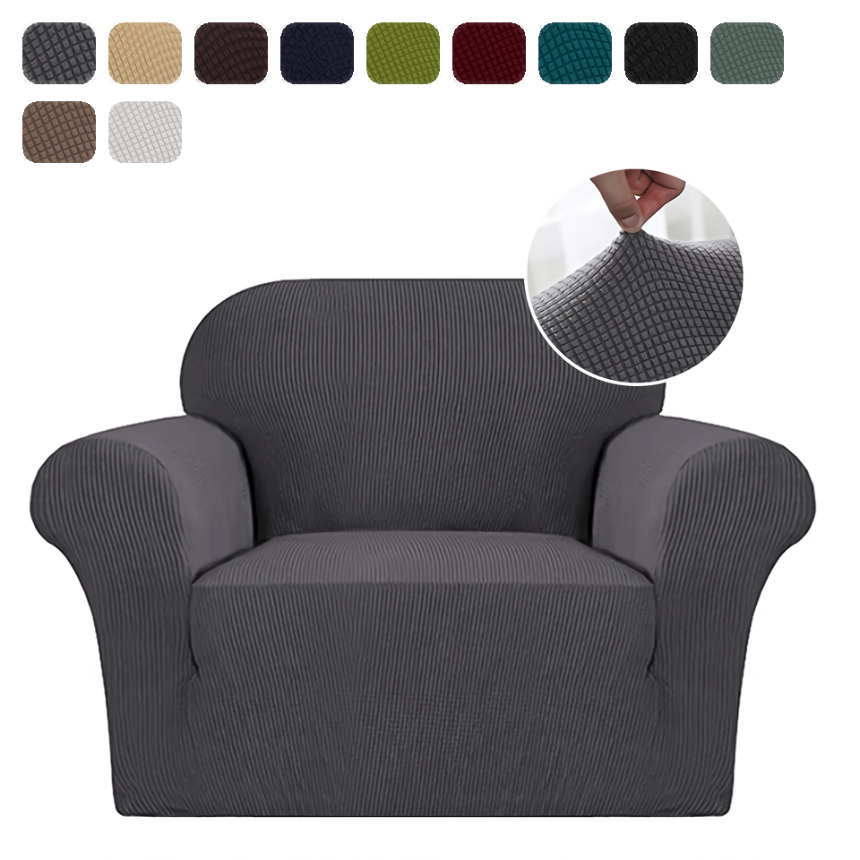 KAS Armchair Cover 4-Styles Elastic Sofa Cover Couch Covers for Living Room Stretchable Slipcover for Chairs - 1 Seater Chair Slip Cover - Ornate Home