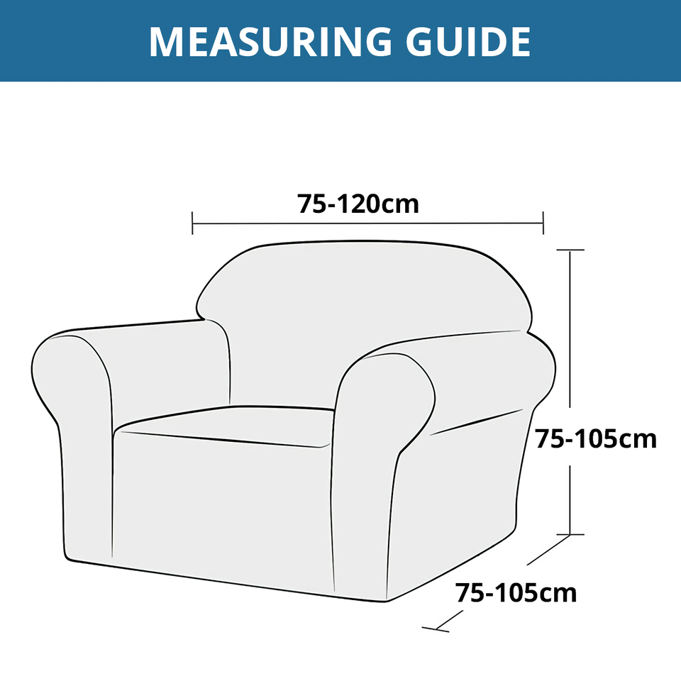 KAS Armchair Cover 4-Styles Elastic Sofa Cover Couch Covers for Living Room Stretchable Slipcover for Chairs - 1 Seater Chair Slip Cover - Ornate Home