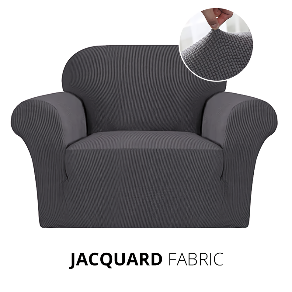 KAS Armchair Cover 4-Styles Elastic Sofa Cover Couch Covers for Living Room Stretchable Slipcover for Chairs - 1 Seater Chair Slip Cover - Ornate Home