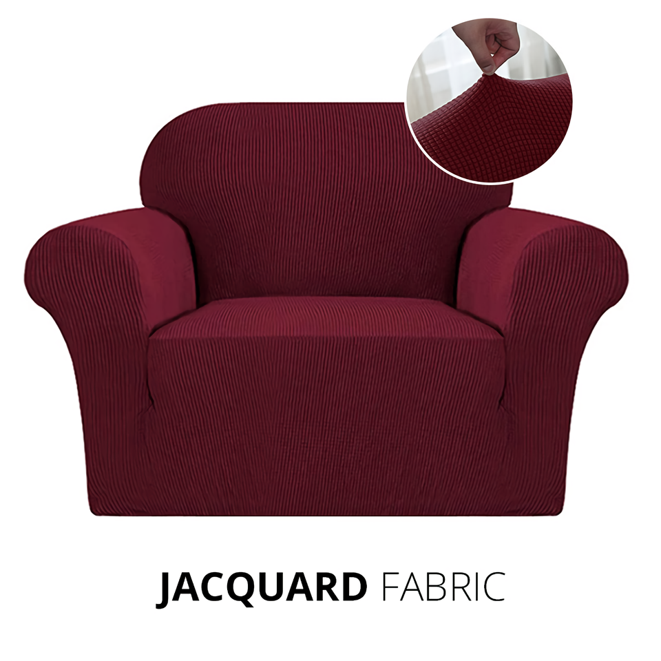 KAS Armchair Cover 4-Styles Elastic Sofa Cover Couch Covers for Living Room Stretchable Slipcover for Chairs - 1 Seater Chair Slip Cover - Ornate Home