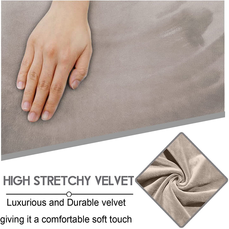 KAS Elastic Recliner Sofa Cover in Velvet Fabric - Fits 1/2/3/4 Seats - Ideal for Lazy Boy Recliner Chairs - Ornate Home