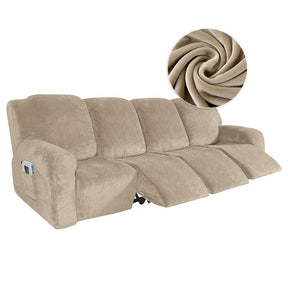 KAS Elastic Recliner Sofa Cover in Velvet Fabric - Fits 1/2/3/4 Seats - Ideal for Lazy Boy Recliner Chairs - Ornate Home