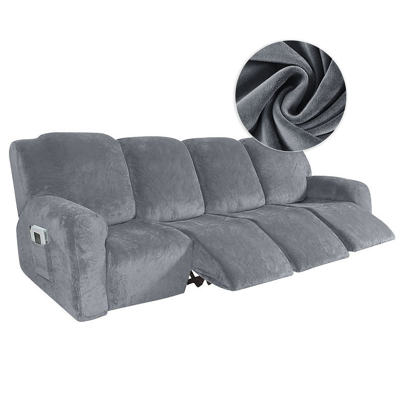 KAS Elastic Recliner Sofa Cover in Velvet Fabric - Fits 1/2/3/4 Seats - Ideal for Lazy Boy Recliner Chairs - Ornate Home