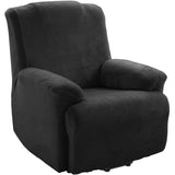 KAS Soft Plush Velvet Recliner Chair Cover - Fleece Armchair Slipcover with Pocket - 4 Pieces Furniture Cover Protector for Reclining Chair - Ornate Home