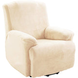 KAS Soft Plush Velvet Recliner Chair Cover - Fleece Armchair Slipcover with Pocket - 4 Pieces Furniture Cover Protector for Reclining Chair - Ornate Home