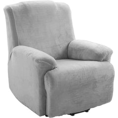 KAS Soft Plush Velvet Recliner Chair Cover - Fleece Armchair Slipcover with Pocket - 4 Pieces Furniture Cover Protector for Reclining Chair - Ornate Home