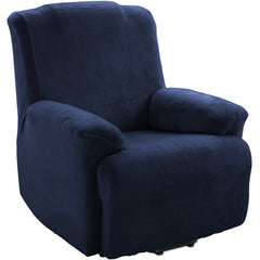 KAS Soft Plush Velvet Recliner Chair Cover - Fleece Armchair Slipcover with Pocket - 4 Pieces Furniture Cover Protector for Reclining Chair - Ornate Home