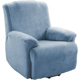 KAS Soft Plush Velvet Recliner Chair Cover - Fleece Armchair Slipcover with Pocket - 4 Pieces Furniture Cover Protector for Reclining Chair - Ornate Home