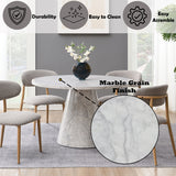 Kacey Engineered Stone Round Dining Table - Ornate Home