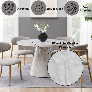Kacey Engineered Stone Round Dining Table - Ornate Home