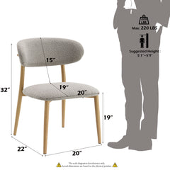 Kacey Gray Boucle & Natural Side Chair (Set of 2) - Ornate Home