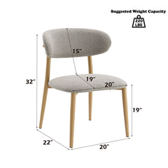 Kacey Gray Boucle & Natural Side Chair (Set of 2) - Ornate Home