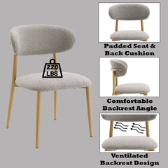 Kacey Gray Boucle & Natural Side Chair (Set of 2) - Ornate Home