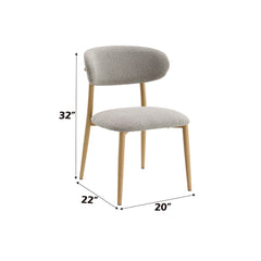 Kacey Gray Boucle & Natural Side Chair (Set of 2) - Ornate Home