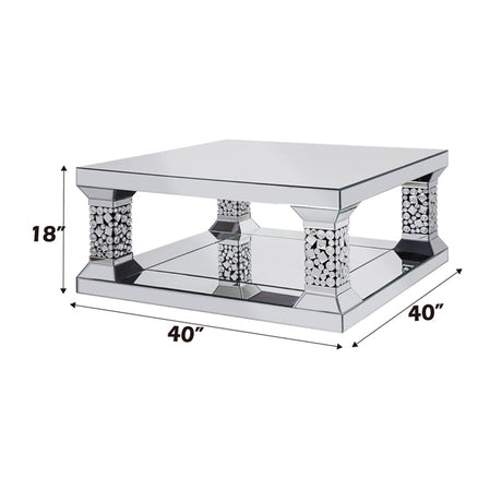 Kachina Mirrored & Faux Gems Coffee Table - Ornate Home