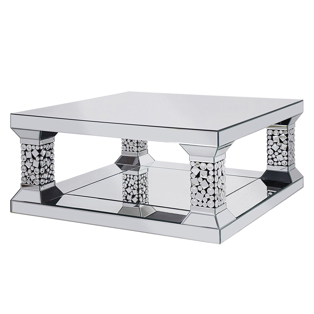 Kachina Mirrored & Faux Gems Coffee Table - Ornate Home