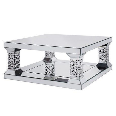 Kachina Mirrored & Faux Gems Coffee Table - Ornate Home