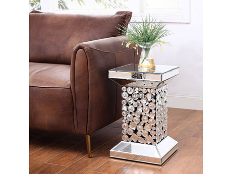 Kachina Mirrored & Faux Gems End Table - Ornate Home