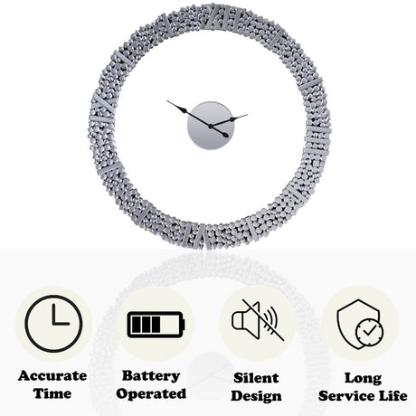 Kachina Mirrored & Faux Gems Wall Clock - Ornate Home