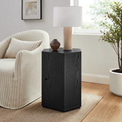 Kade Black Faceted Wood Side Table - Ornate Home