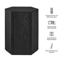 Kade Black Faceted Wood Side Table - Ornate Home