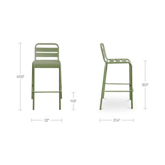 Kade Green Outdoor Bar Stool (Set of 2) - Ornate Home