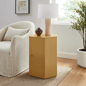 Kade Mustard Faceted Semi-Gloss Side Table - Ornate Home