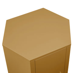Kade Mustard Faceted Semi-Gloss Side Table - Ornate Home
