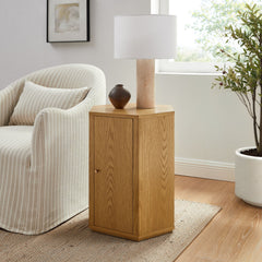 Kade Natural Faceted Wood Side Table - Ornate Home