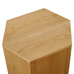 Kade Natural Faceted Wood Side Table - Ornate Home