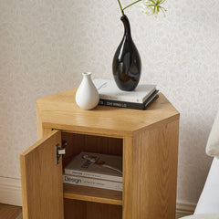 Kade Natural Faceted Wood Side Table - Ornate Home