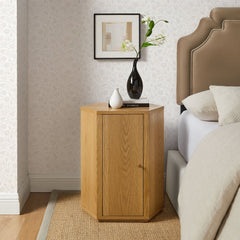 Kade Natural Faceted Wood Side Table - Ornate Home