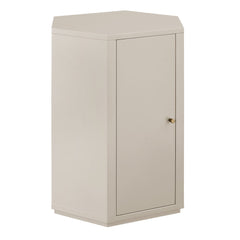 Kade Putty Faceted Semi-Gloss Side Table - Ornate Home