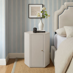 Kade Putty Faceted Semi-Gloss Side Table - Ornate Home