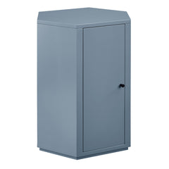 Kade Stillwater Blue Faceted Semi-Gloss Side Table - Ornate Home