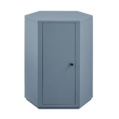 Kade Stillwater Blue Faceted Semi-Gloss Side Table - Ornate Home