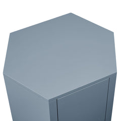 Kade Stillwater Blue Faceted Semi-Gloss Side Table - Ornate Home