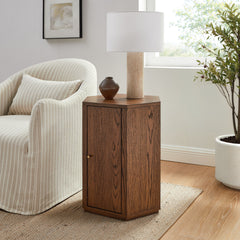 Kade Walnut Faceted Wood Side Table - Ornate Home