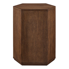 Kade Walnut Faceted Wood Side Table - Ornate Home