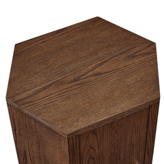 Kade Walnut Faceted Wood Side Table - Ornate Home