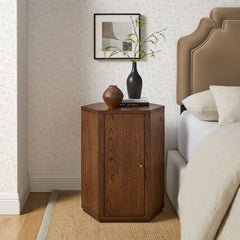 Kade Walnut Faceted Wood Side Table - Ornate Home