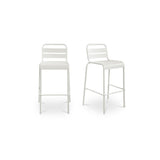 Kade White Outdoor Bar Stool (Set of 2) - Ornate Home