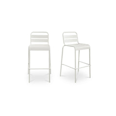 Kade White Outdoor Bar Stool (Set of 2) - Ornate Home