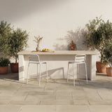 Kade White Outdoor Bar Stool (Set of 2) - Ornate Home