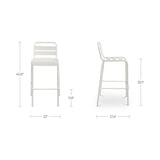 Kade White Outdoor Bar Stool (Set of 2) - Ornate Home