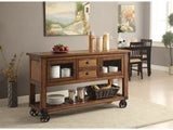 Kadri Distressed Chestnut Kitchen Cart - Ornate Home