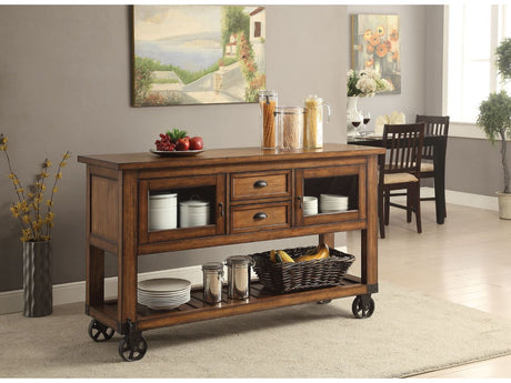 Kadri Distressed Chestnut Kitchen Cart - Ornate Home
