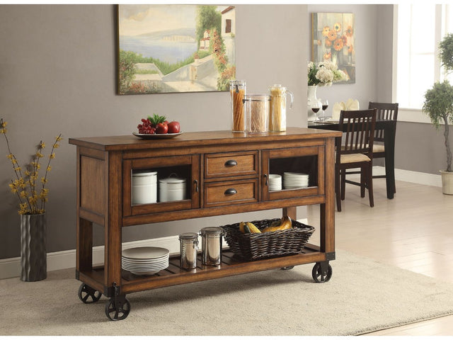 Kadri Distressed Chestnut Kitchen Cart - Ornate Home